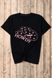 HOWDY Round Neck Short Sleeve T-Shirt - Trendsi - Flyclothing LLC