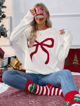 Bow Round Neck Sweater - Trendsi - Flyclothing LLC