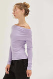 HYFVE Off Shoulder Ribbed Knit Top - Trendsi - Flyclothing LLC