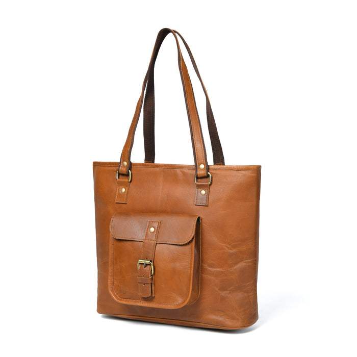 Classic Chic Genuine Leather Tote - Classy Leather Bags - Flyclothing LLC