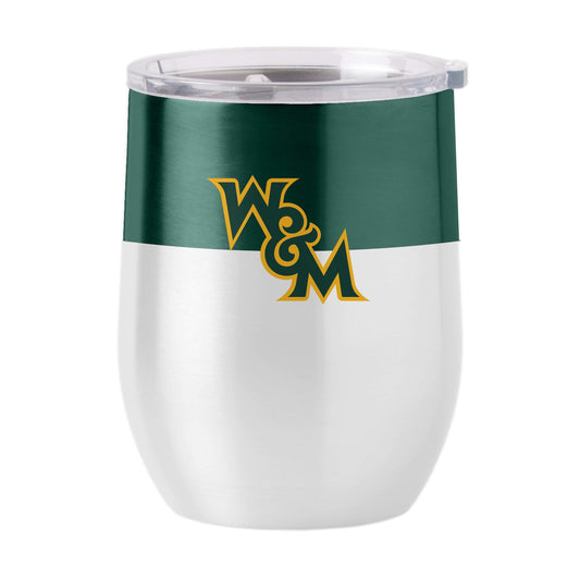 Willam and Mary 16oz Colorblock Stainless Curved Beverage - Logo Brands - Flyclothing LLC