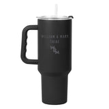 Willam and Mary 40oz Black Tonal Powder Coat Tumbler