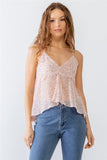 Tasha Apparel Floral Print V-Neck Criss-Cross Back Flare Cami - Trendsi