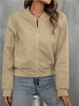 Zip Up Long Sleeve Jacket - Trendsi - Flyclothing LLC