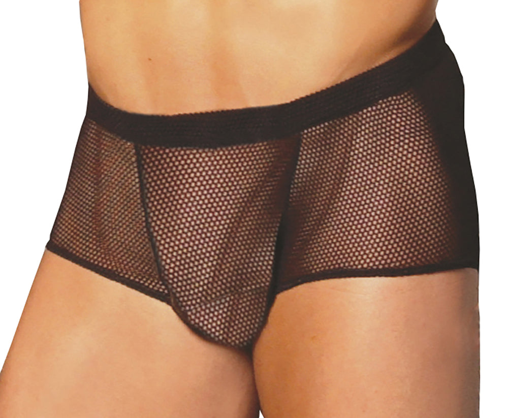 Elegant Moments Black Men's Fishnet Boxer 243