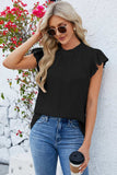Ruffled Round Neck Cap Sleeve Blouse - Trendsi - Flyclothing LLC