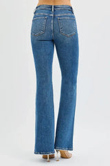 RISEN Full Size Tummy Control High Rise Flare Jeans Plus Size - Trendsi - Flyclothing LLC