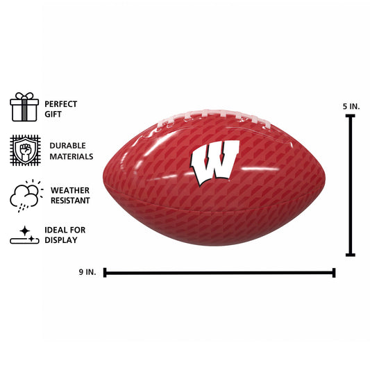 Wisconsin Mini Gameday Size Glossy Football - Logo Brands - Flyclothing LLC