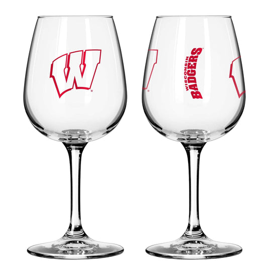Wisconsin 12oz Gameday Stemmed Wine Glass - Logo Brands - Flyclothing LLC