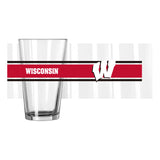 Wisconsin 16oz Stripe Pint Glass