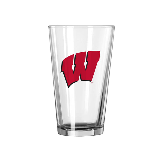 Wisconsin 16oz Logo Pint Glass - Logo Brands - Flyclothing LLC