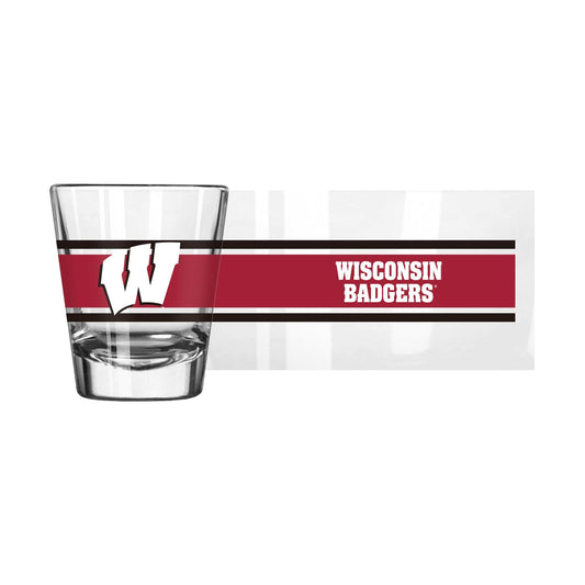 Wisconsin 2oz Stripe Shot Glass - Logo Brands - Flyclothing LLC