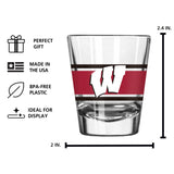 Wisconsin 2oz Stripe Shot Glass - Logo Brands - Flyclothing LLC