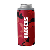 Wisconsin 12oz Camo Swagger Slim Can Coolie - Logo Brands - Flyclothing LLC