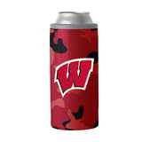 Wisconsin 12oz Camo Swagger Slim Can Coolie - Logo Brands - Flyclothing LLC