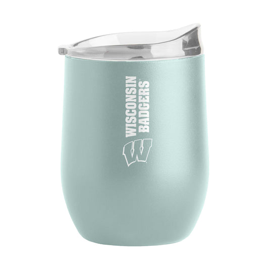 Wisconsin 16oz Vertical Powder Coat Curved Beverage - Logo Brands - Flyclothing LLC