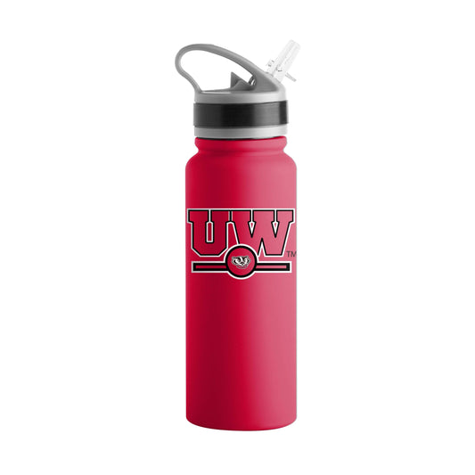 Wisconsin 25oz Campus Color Letterman Stainless Single Wall Flip Top Bottle - Logo Brands - Flyclothing LLC