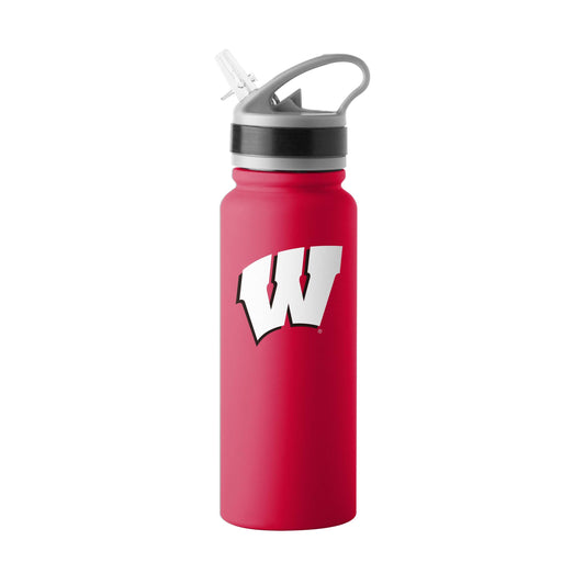 Wisconsin 25oz Campus Color Letterman Stainless Single Wall Flip Top Bottle - Logo Brands - Flyclothing LLC