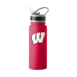 Wisconsin 25oz Campus Color Letterman Stainless Single Wall Flip Top Bottle - Logo Brands - Flyclothing LLC