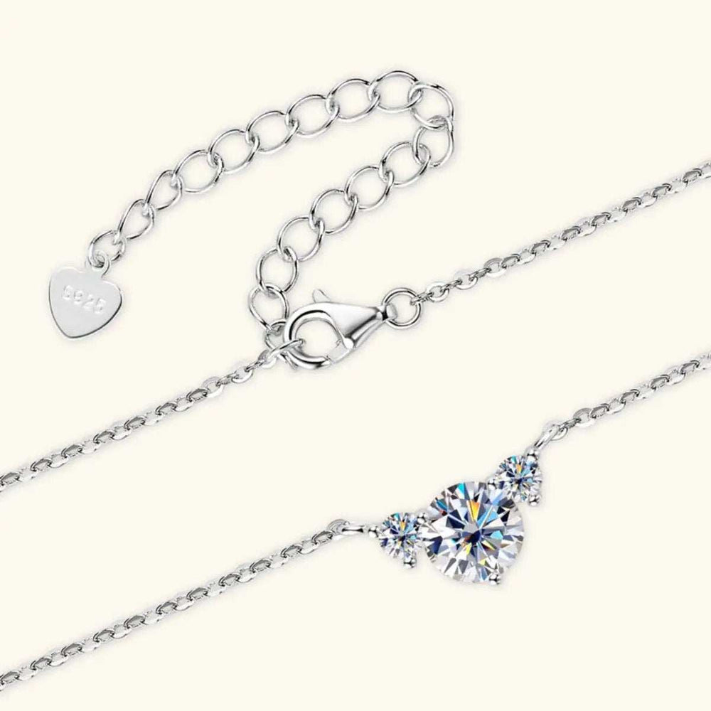 1.2 Carat Moissanite 925 Sterling Silver Necklace - Trendsi - Flyclothing LLC