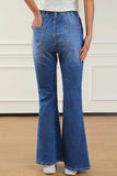 Elastic Waist Bootcut Jeans with Pockets - Trendsi - Flyclothing LLC