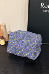 Floral Quilted Clutch with Plaid Lining - Trendsi