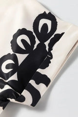 Printed V-Neck Short Sleeve Dress - Trendsi - Flyclothing LLC