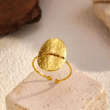Hammered Disc Open Ring - Trendsi - Flyclothing LLC