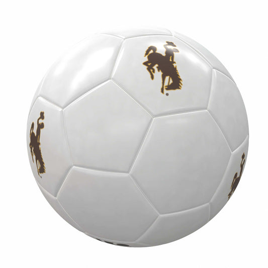 Wyoming White Soccer Ball f/ Primary Logo - Logo Brands - Flyclothing LLC