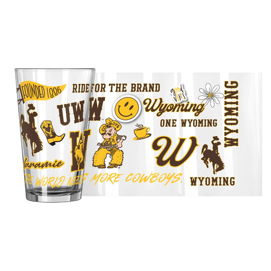 Wyoming 16oz Native Pint Glass - Logo Brands - Flyclothing LLC