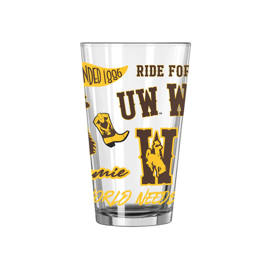 Wyoming 16oz Native Pint Glass - Logo Brands - Flyclothing LLC