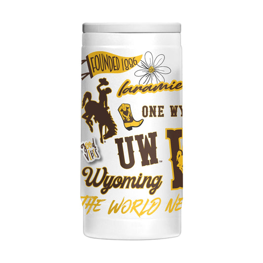 Wyoming 12oz Native Powdercoat SlimCan Coolie - Logo Brands - Flyclothing LLC