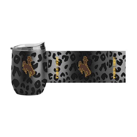 Wyoming Leopard 16oz Black Powdercoat Curved Beverage - Logo Brands - Flyclothing LLC