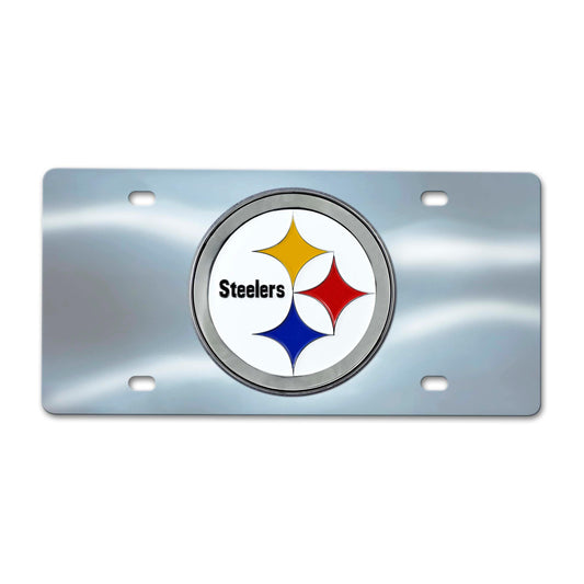 Pittsburgh Steelers 3D Stainless Steel License Plate - Pittsburgh Steelers