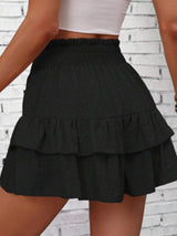 Smocked Layered Shorts - Trendsi - Flyclothing LLC