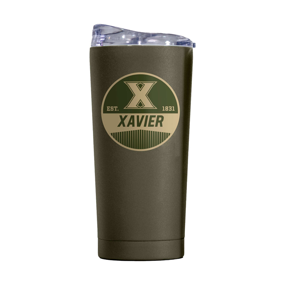 Xavier 20oz Olive Badge Powder Coat Tumbler - Logo Brands - Flyclothing LLC