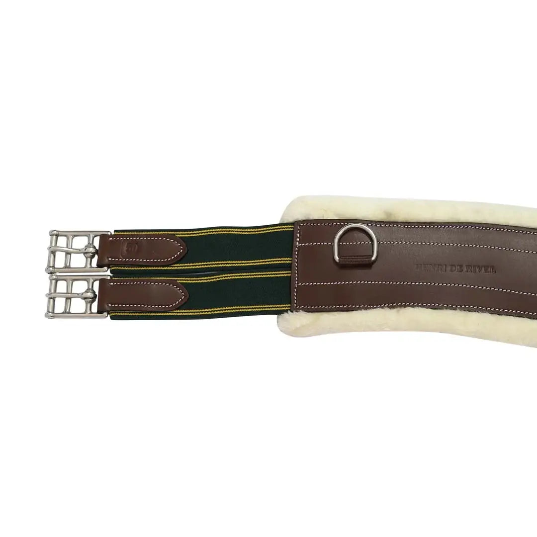 Henri de Rivel Contoured Leather Sherpa Fleece Girth - Breeches.com - Flyclothing LLC