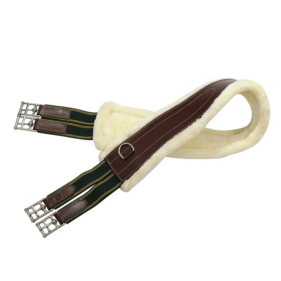 Henri de Rivel Contoured Leather Sherpa Fleece Girth - Breeches.com - Flyclothing LLC
