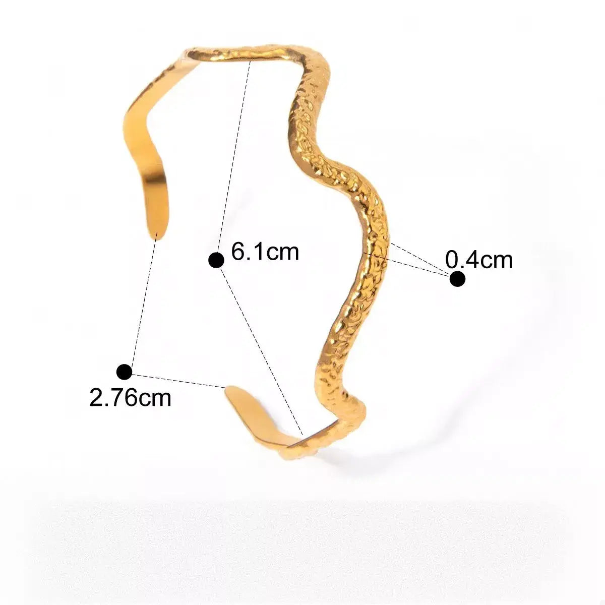 18K Gold-Plated Stainless Steel Open Ring - Trendsi - Flyclothing LLC