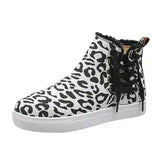Lace-Up Round Toe Canvas Boots with Side Zip - Trendsi - Flyclothing LLC