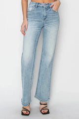 RISEN Full Size High Rise Straight Jeans Plus Size - Trendsi - Flyclothing LLC
