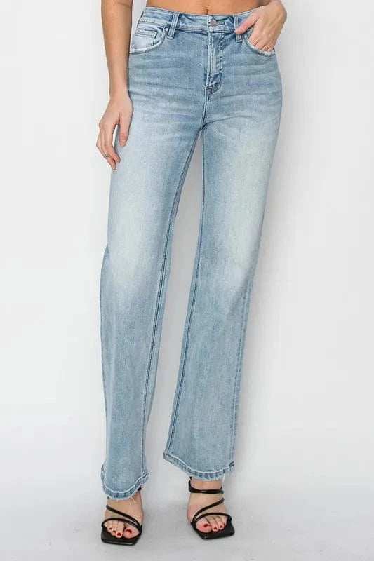 RISEN Full Size High Rise Straight Jeans Plus Size - Trendsi - Flyclothing LLC