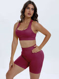 Scoop Neck Wide Strap Top and Shorts Active Set - Trendsi - Flyclothing LLC