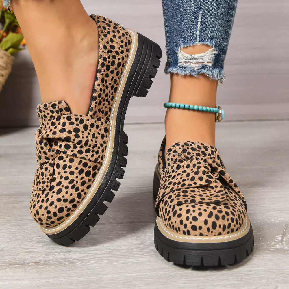 Leopard Print Chunky Loafers - Trendsi - Flyclothing LLC