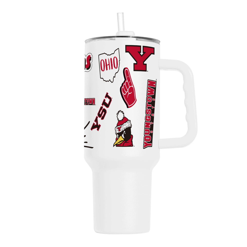 Youngstown State 40oz Native Powder Coat Tumbler - Logo Brands - Flyclothing LLC