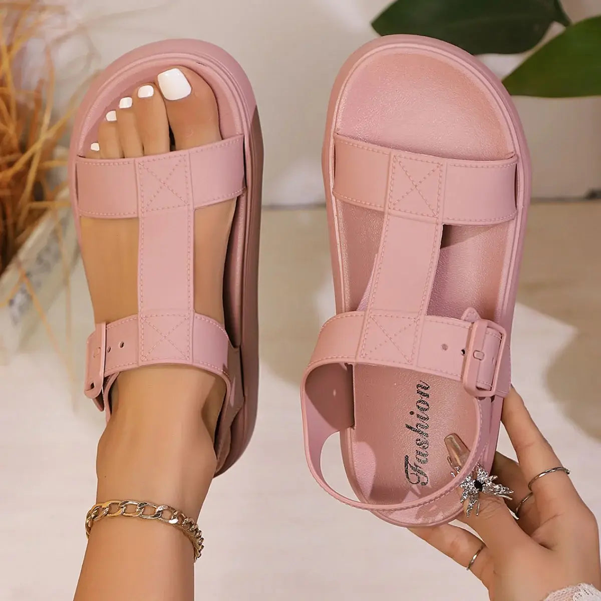Open Toe Platform Sandals - Trendsi - Flyclothing LLC