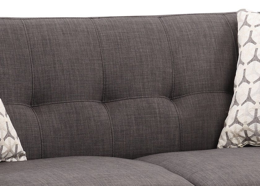 61" Charcoal And Black Loveseat and Toss Pillows - Homeroots - Flyclothing LLC