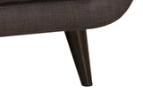 61" Charcoal And Black Loveseat and Toss Pillows - Homeroots