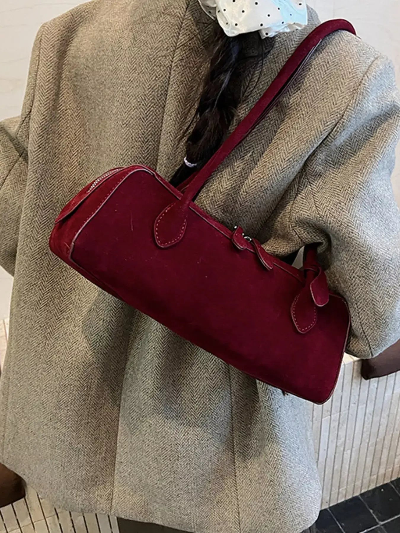 Solid Color Shoulder Bag - Trendsi - Flyclothing LLC