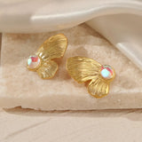 18K Gold-Plated Butterfly Wing Earrings - Trendsi - Flyclothing LLC